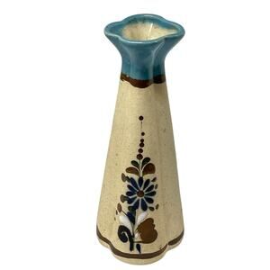 Mexico Sandstone Art Pottery Floral Vase 8”